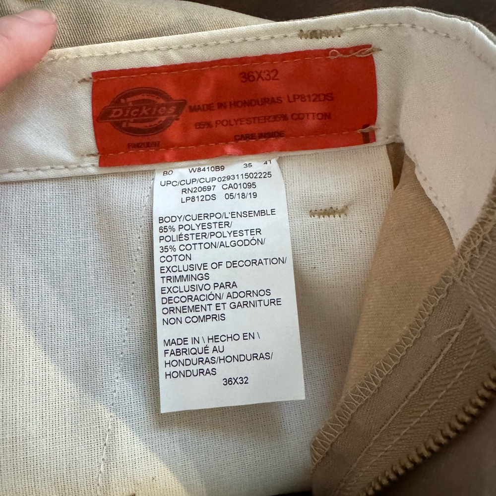 Men’s 2 pair Dickies Khaki Pants 36x32 - Picture 4 of 4